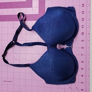 Womens blue bra Victoria's secrets 32 DD t-back low profile padding